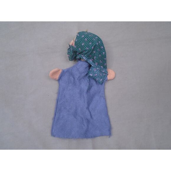 VINTAGE KERSA WITCH HAND PUPPET Old Woman Lady Fabric Doll Felt - Picture 4 of 4